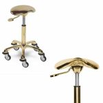 Stołek hoker siodło fryzjerskie na kółkach GOLD SHINE SIBEL Stołek hoker siodło fryzjerskie na kółkach GOLD SHINE SIBEL