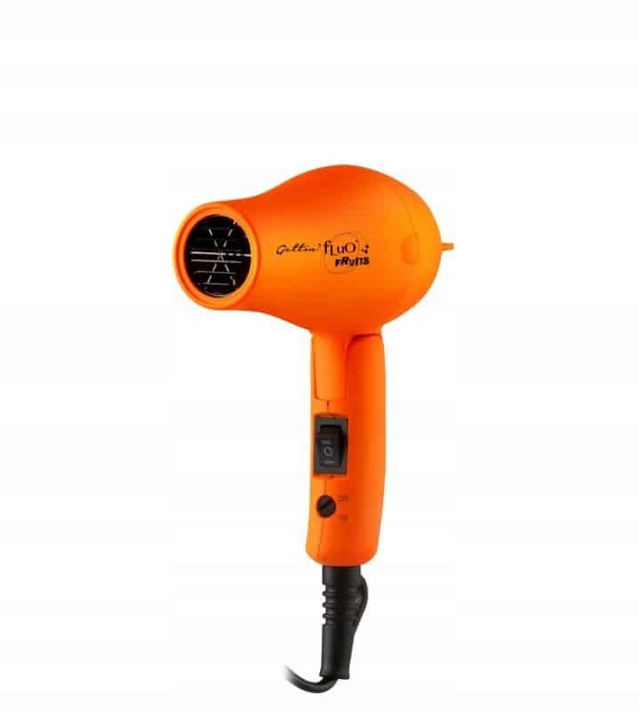 Suszarka do włosów, mała, turystyczna, Gettin Fluo Fruits mini pomarańczowa, składana