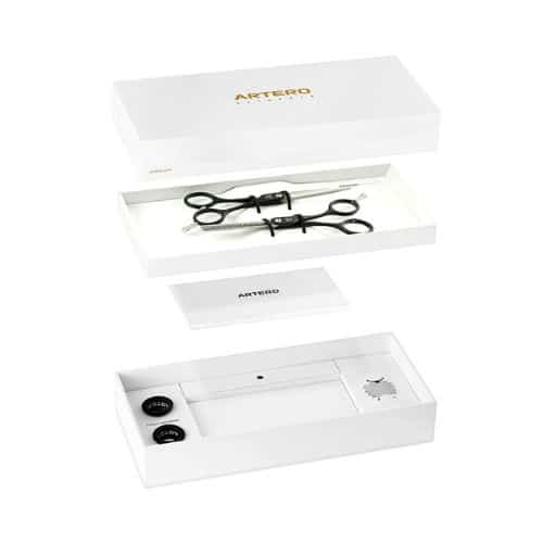 SET Zestaw Nożyczki fryzjerskie + degażówki BLACK SYMETRIC 5,5' ARTERO_1